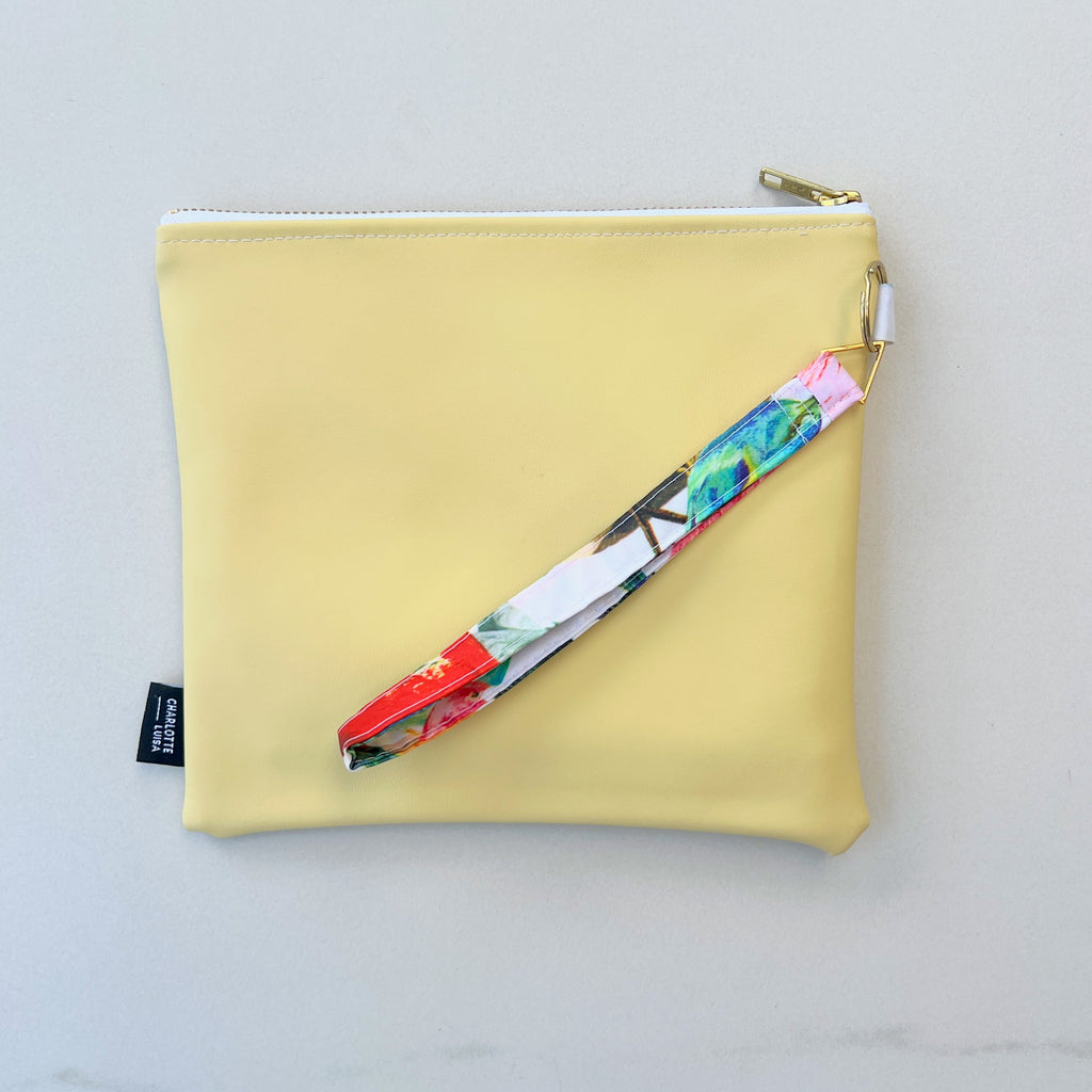 Butter Yellow Bikini Bag Pouch with Handle