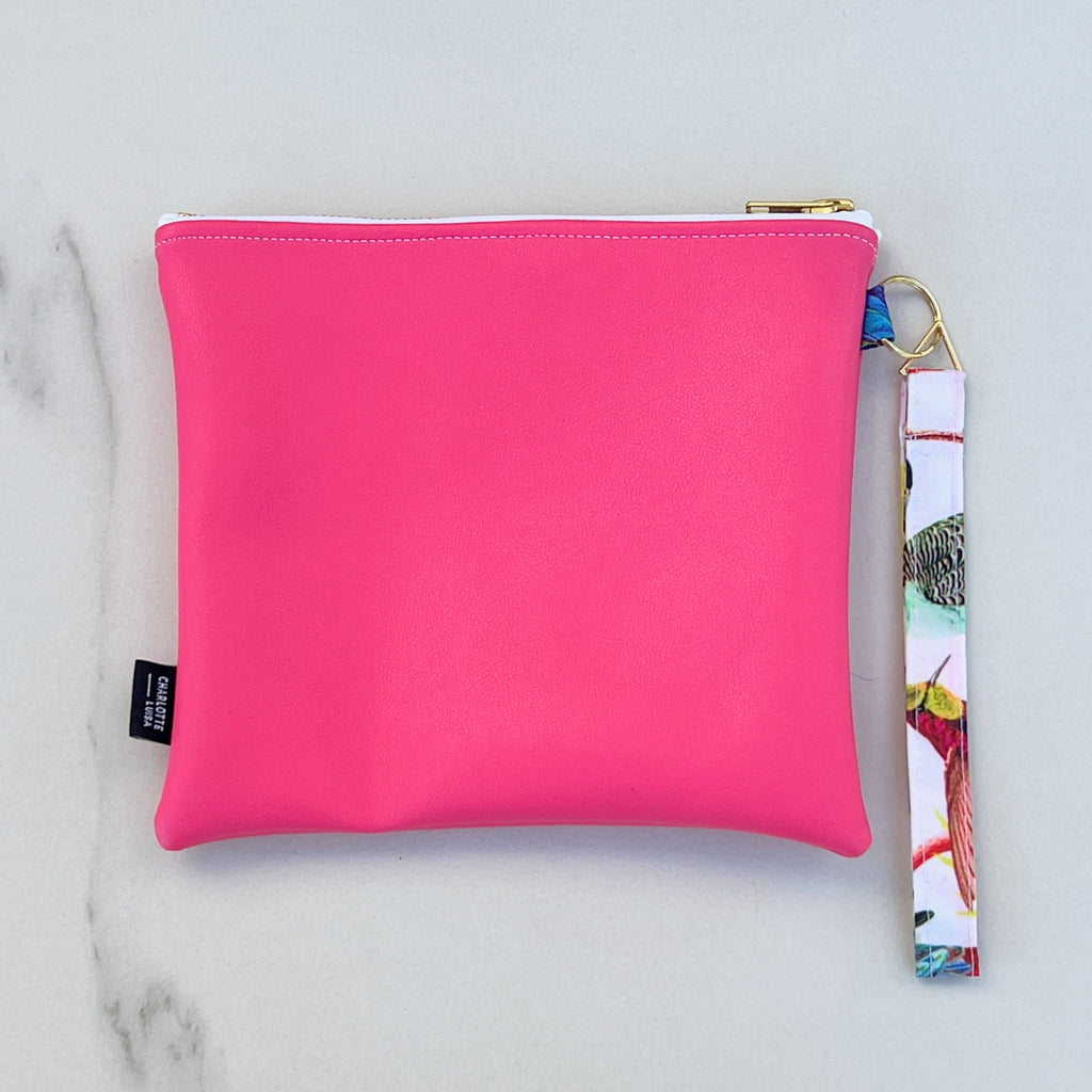 Bright Pink Bikini Bag Pouch with Handle