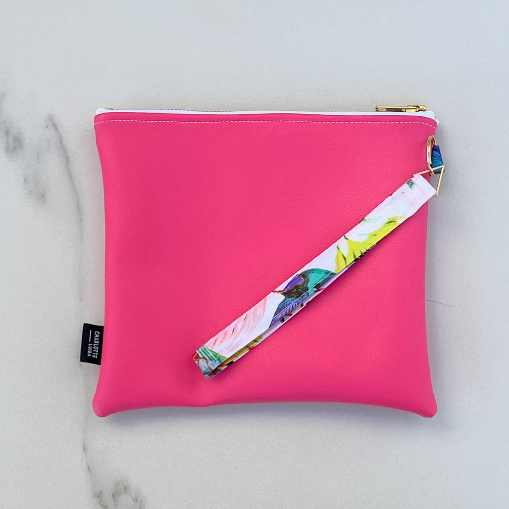 Bright Pink Bikini Bag Pouch with Handle