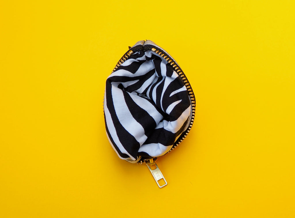 coin purse zebra print lining